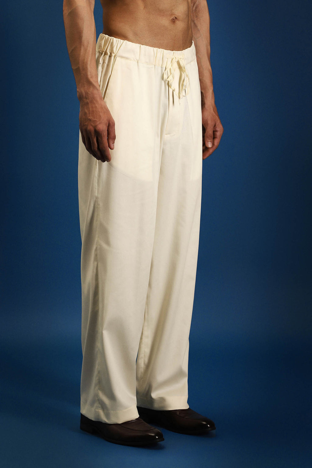 Straight Fit Trousers - Ivory