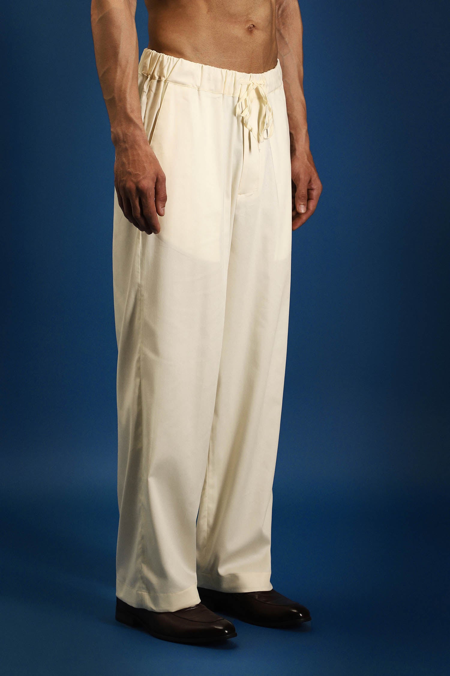 Straight Fit Trousers - Ivory