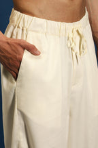 Straight Fit Trousers - Ivory