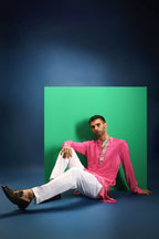 Pink Rai Bandhani Kurta - Pink