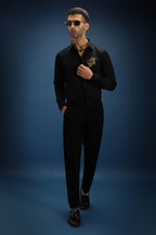 Thesaurus (Dragon)- Hand Embroidered Designer Shirt - Black