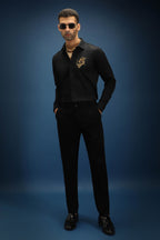 Thesaurus (Dragon)- Hand Embroidered Designer Shirt - Black