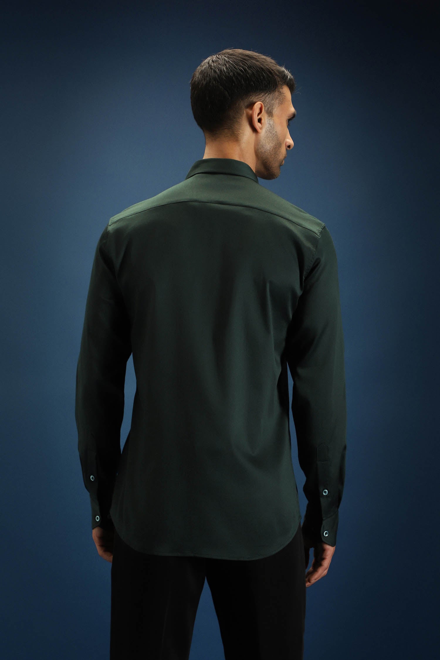 Sone Ki Bandook(Gun) - Hand Embroidered Designer Shirt - Bottle Green