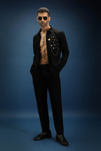 Drizzle Metal (Chain) Hand Embroidered Designer Shirt - Black