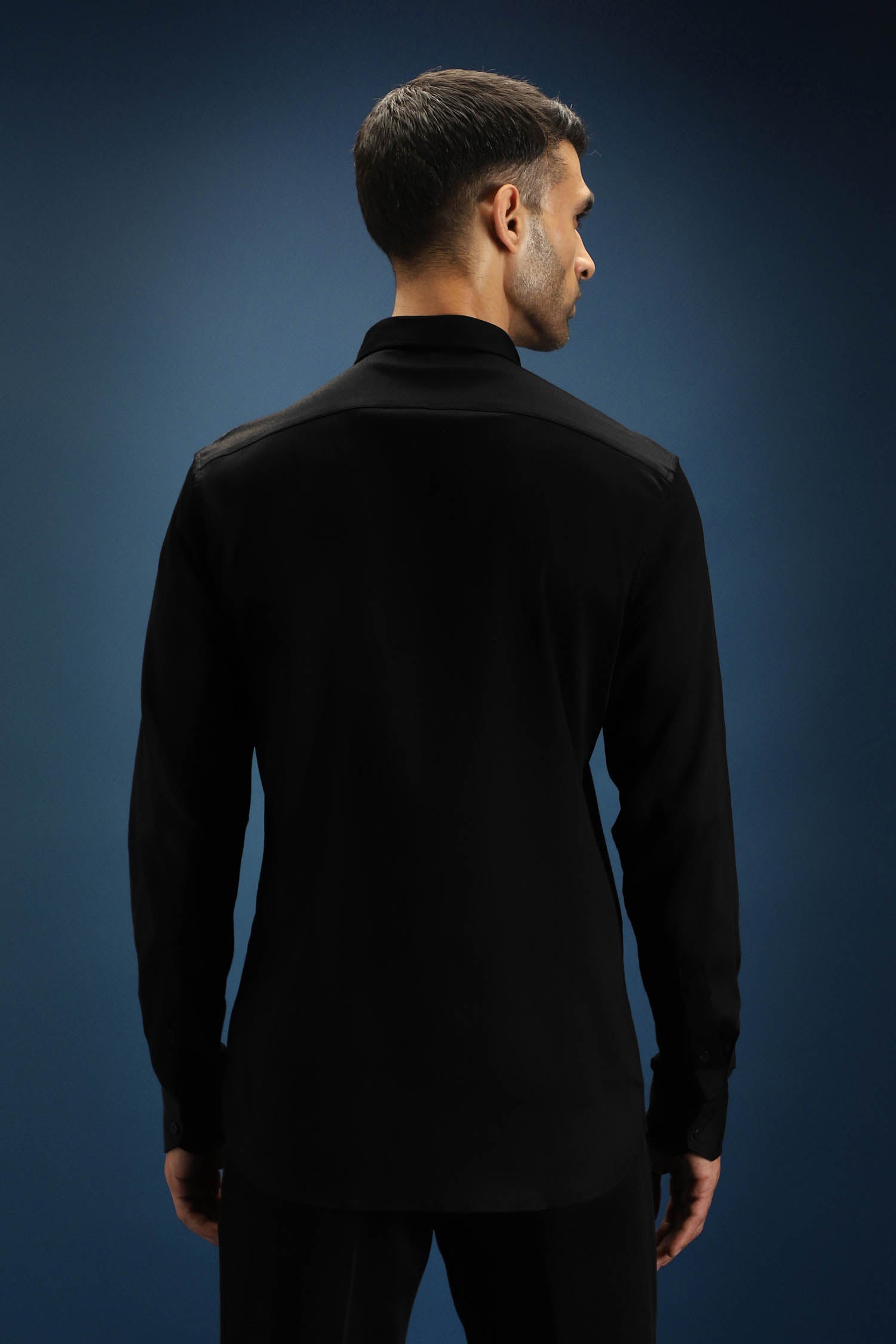 Drizzle Metal (Chain) Hand Embroidered Designer Shirt - Black