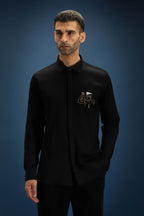 Baazigar - Hand Embroidered Designer Shirt - Black