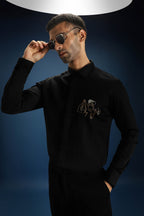 Baazigar - Hand Embroidered Designer Shirt - Black