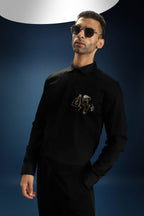Baazigar - Hand Embroidered Designer Shirt - Black
