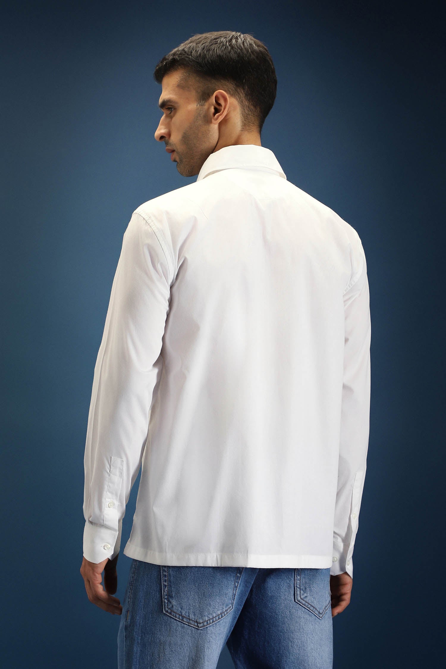 Renal Hand Embroidered Designer Shirt - White