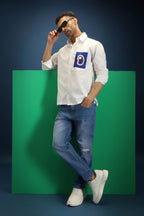 Renal Hand Embroidered Designer Shirt - White