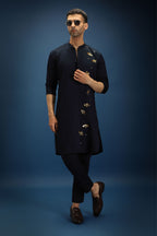 BumbleBee Hand Embroidered Designer Kurta - Navy