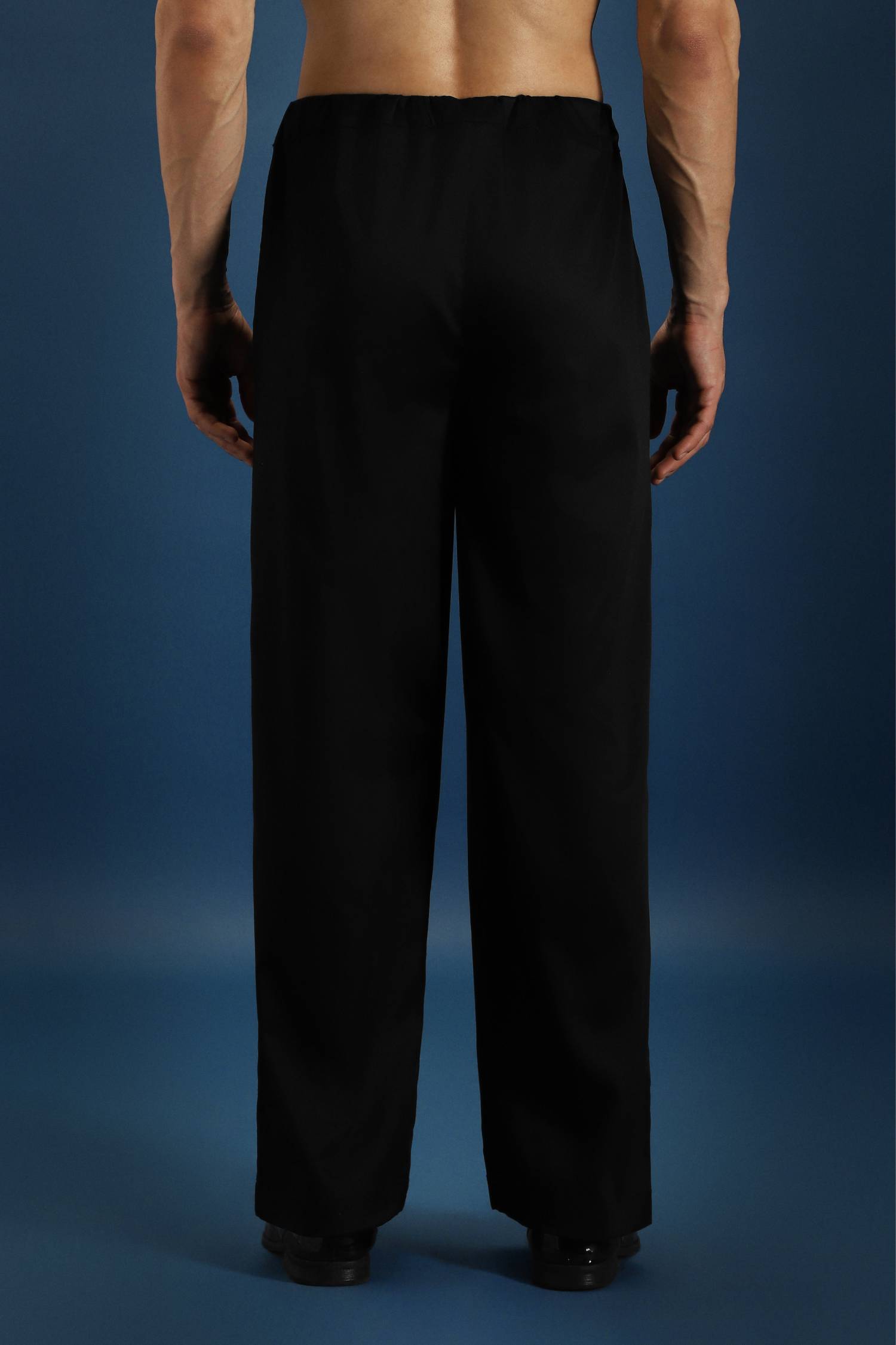Straight Fit Trousers - Black