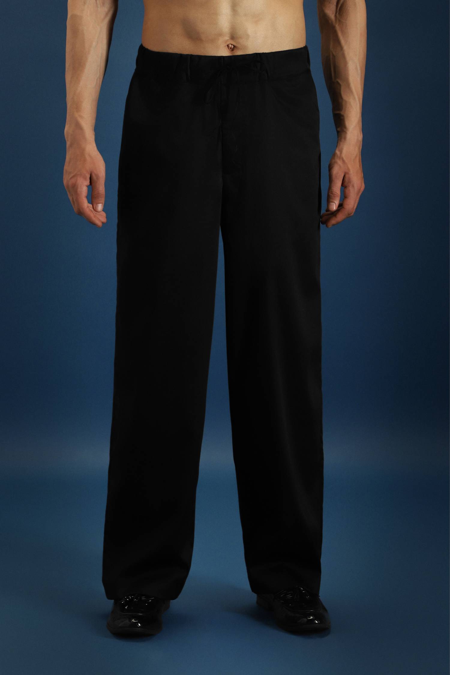 Straight Fit Trousers - Black