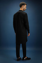 Jaguar Palace Hand Embroidered Designer Kurta - Black