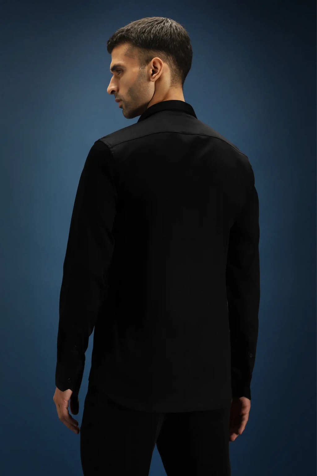 Vish(Snake) - Hand Embroidered Designer Shirt - Black